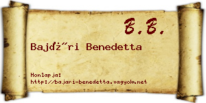 Bajári Benedetta névjegykártya